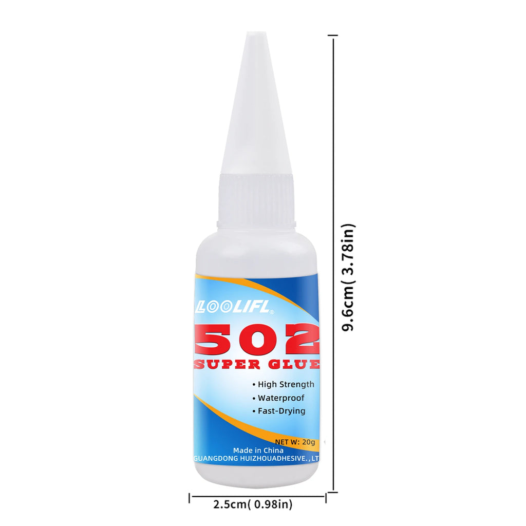 LOOLIFL 1-5pcs 502 Super Glue Instant Quick-drying Cyanoacrylate Adhesive Leather Rubber Wood Metal Strong Bond Liquid Glue Tool