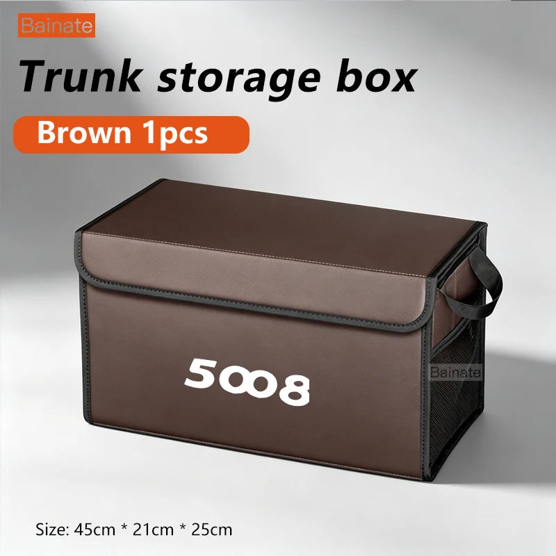Car Trunk Foldable Storage Box For Peugeot 5008 2016-2025 Multi-Functional Folding Storage Bag Auto Interior Storage Accessories