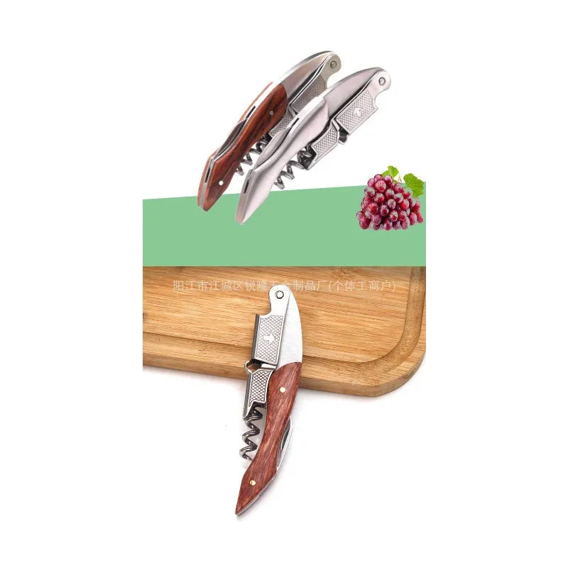 Professional Wine Opener Corkscrew Wood Handle Portable Multifunction Beer Cap Bottle Opener Kitchen Bar Tool High Quality