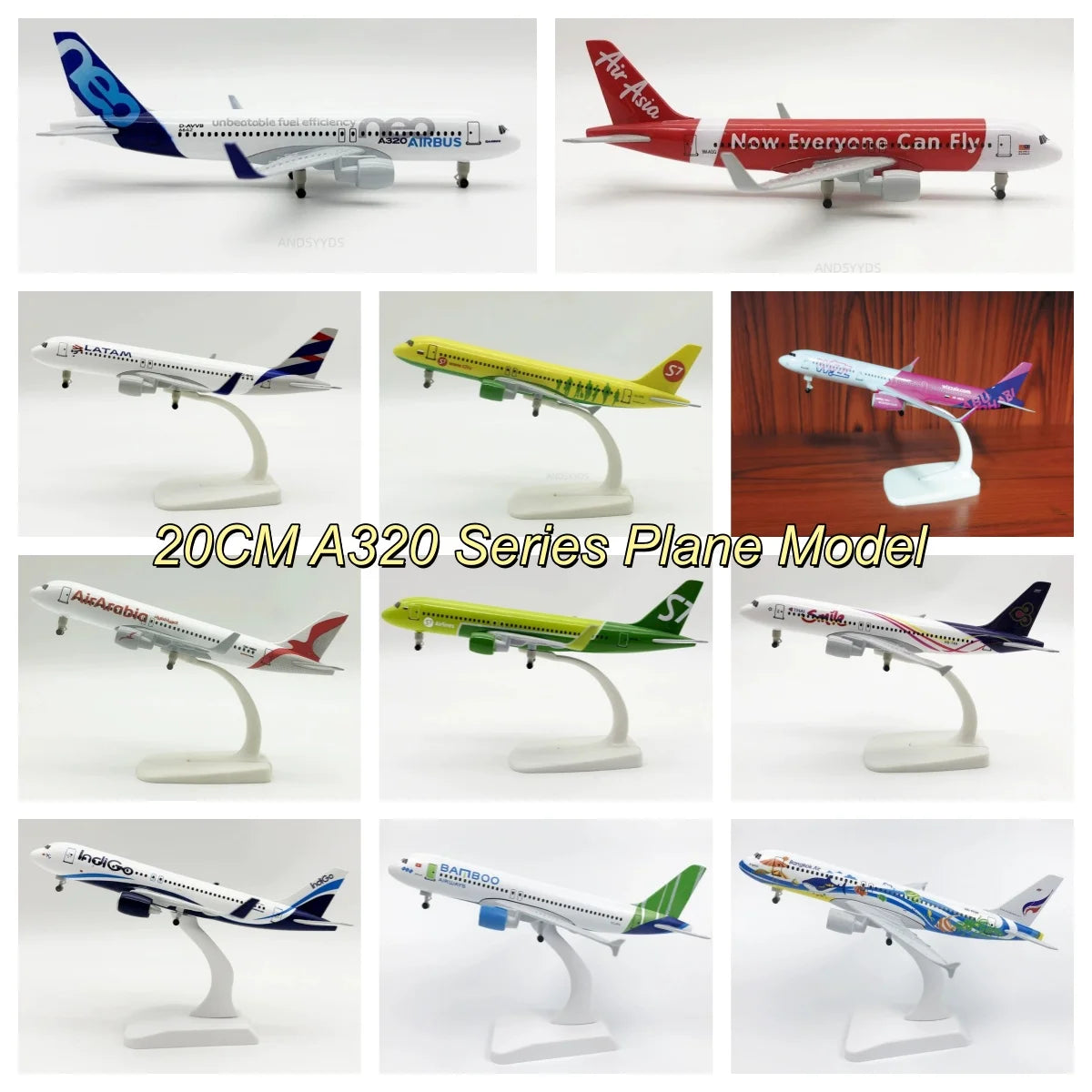20cm Airplane Model A320 Series Metal Scale Aircraft Diecast Aviation Collectible Miniature Children Toys Souvenir With Stand