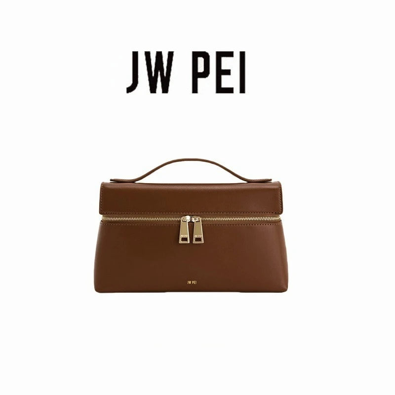 JW PEI Premium genuine leather handbag,Minimalist style Women's Shoulder Bag with zipper.Fashion Lightweight Crossbody bag.