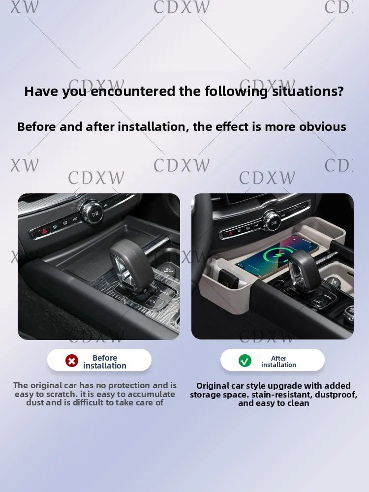 Brand new 26 models suitable for Volvo XC90 S90 XC60 car central control gearbox wireless charging pad storage box