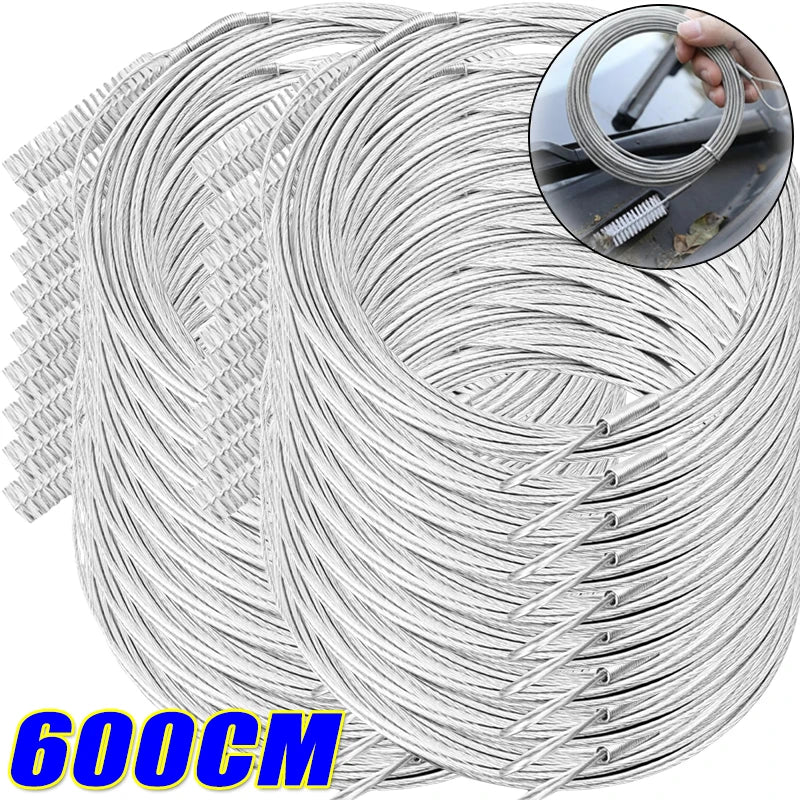 Stainless Steel Car Drain Pipe Long-Handled Flexible Refrigerator Clean Brush Unclogger Pipe Cleaning Coil Cleaning Kit 1.5/3/6m