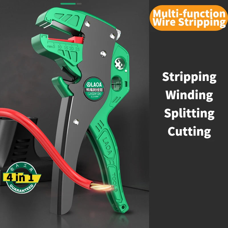 LAOA 4 in 1 Wire Stripping Pliers Cable Cutting Nippers Adjustable Electrician Pliers Multifunctional Wire Stripper Strip Tool