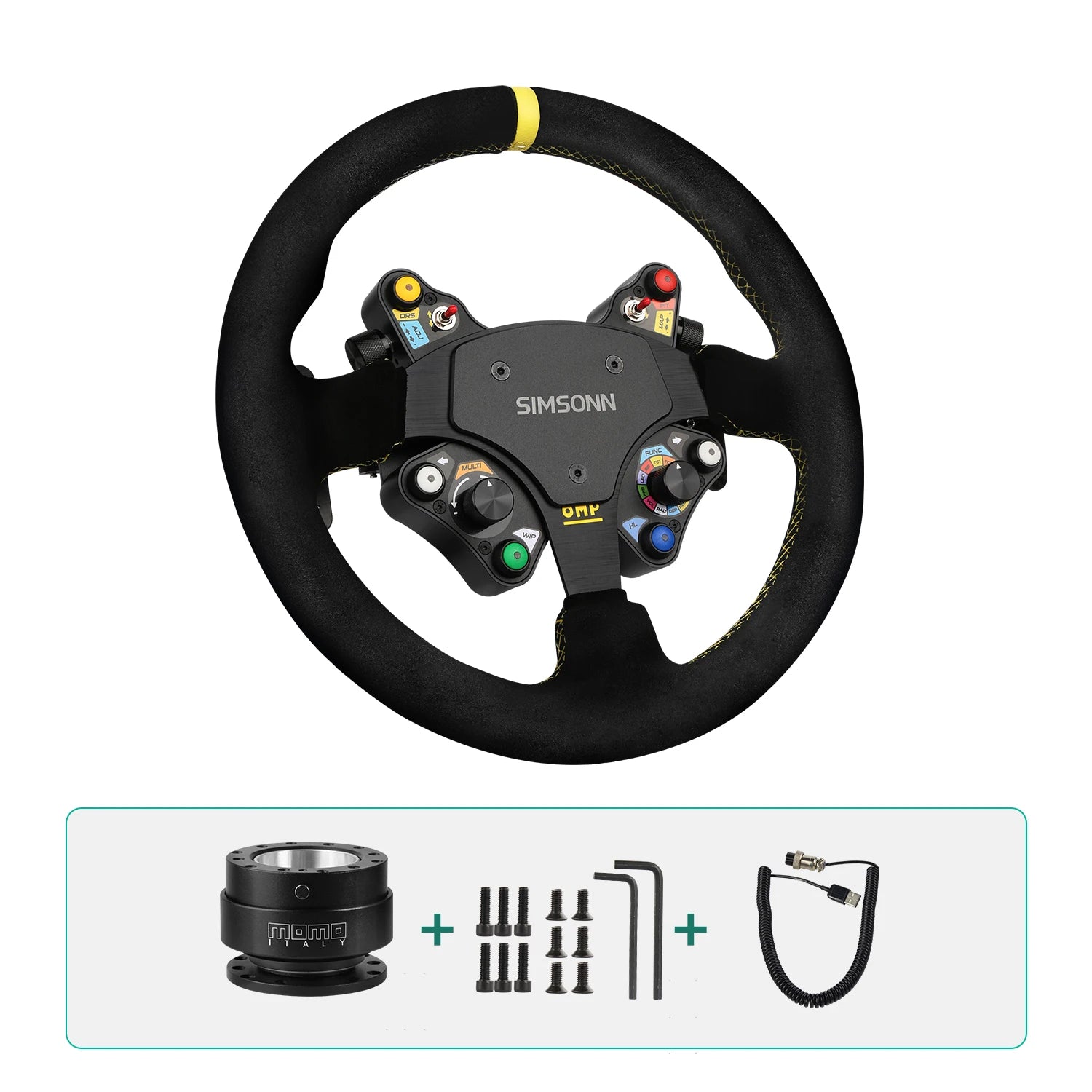 Simracing Steering Wheel Control PC Racing Wheel Led Button Joystick Gaming Paddle Shifter for Logitech G29 Thrustmaster TH8A
