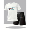 New Summer Sportswear Men's Suit Fashion Two-Piece Sports Fitness Running Casual Quick Drying Short Sleeved Shorts Set Men
