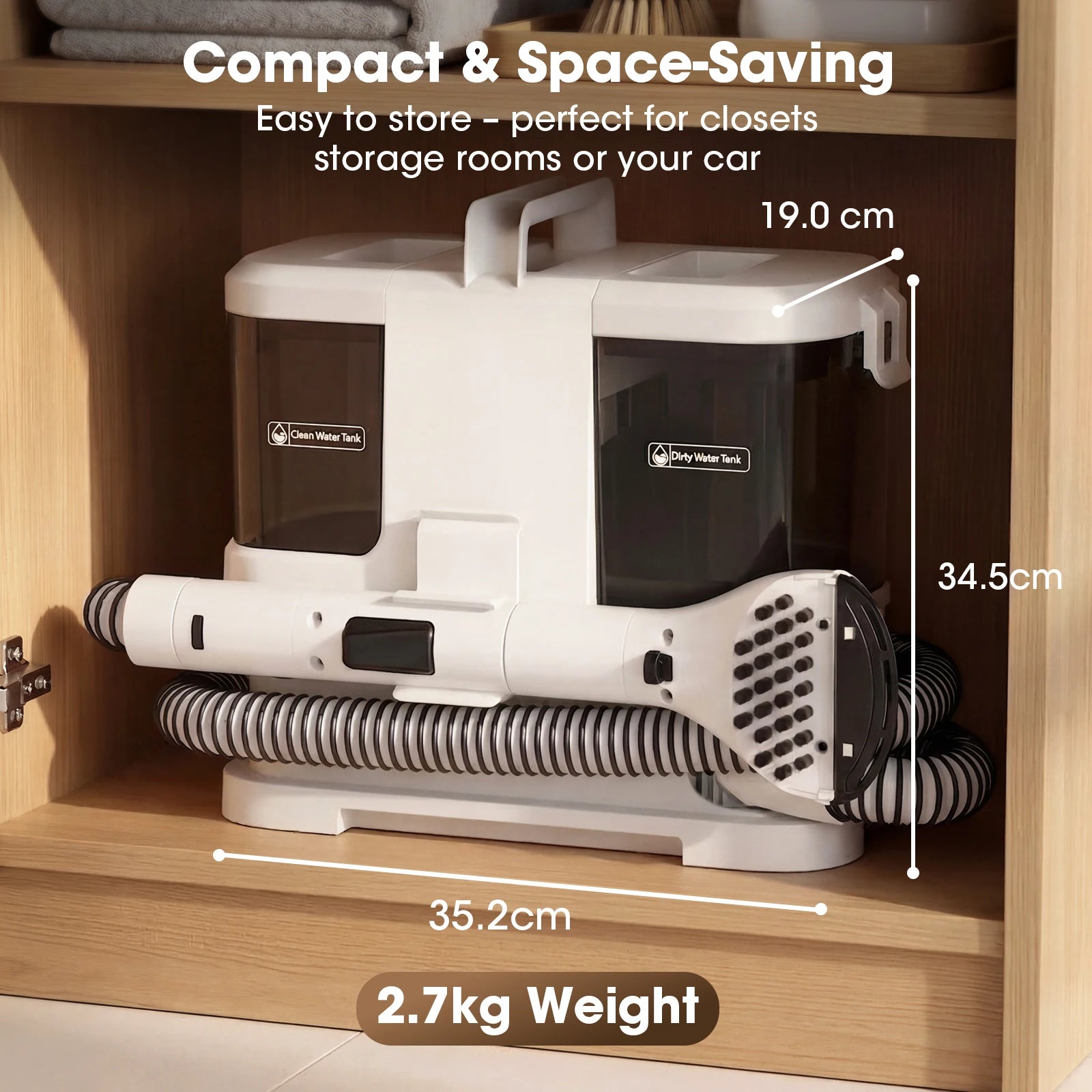 Lubluelu V2 Multi-Purpose Portable Carpet & Upholstery Spot Cleaner Machine, 16000Pa Powerful Suction Spot Cleaner Machine with Versatile Tools for Pets, 1L+0.8L Dual Water Tank, Area Rugs Car Seats And Couches