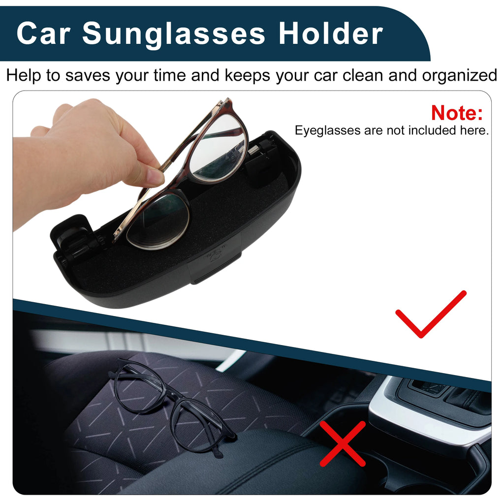 UXCELL Car Sunglasses Case for Peugeot 308 14-26 Eyeglasses Holder Storage Box Black 1 Set