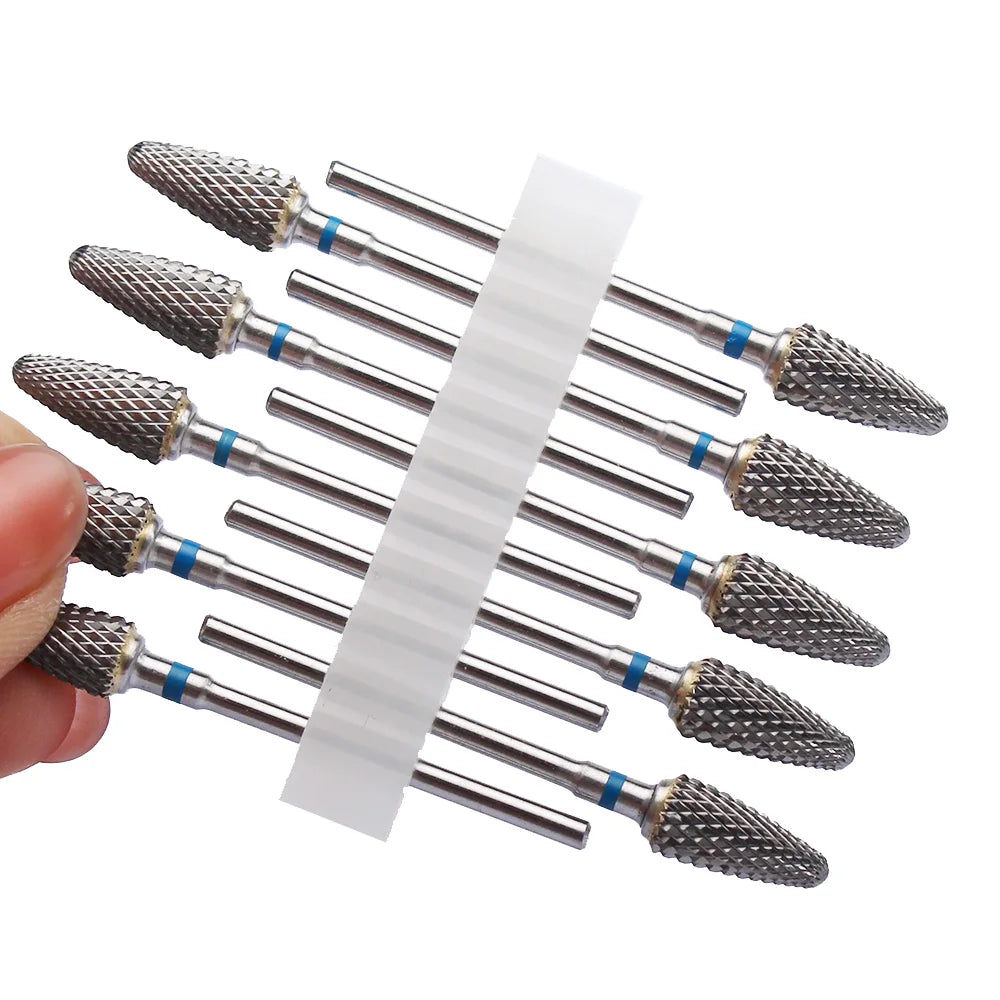 10pc Carbide Manicure Drills Nail Drill Bits Set Milling Cutters Kits Gel Polish Remover Files Electric Burr Tools Accesstries
