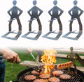 Creative Standing Man Hot Dog Holders Stainless Steel Sausage Grill Rack Reusable Barbecue Tool for BBQ Camping Spring Trip