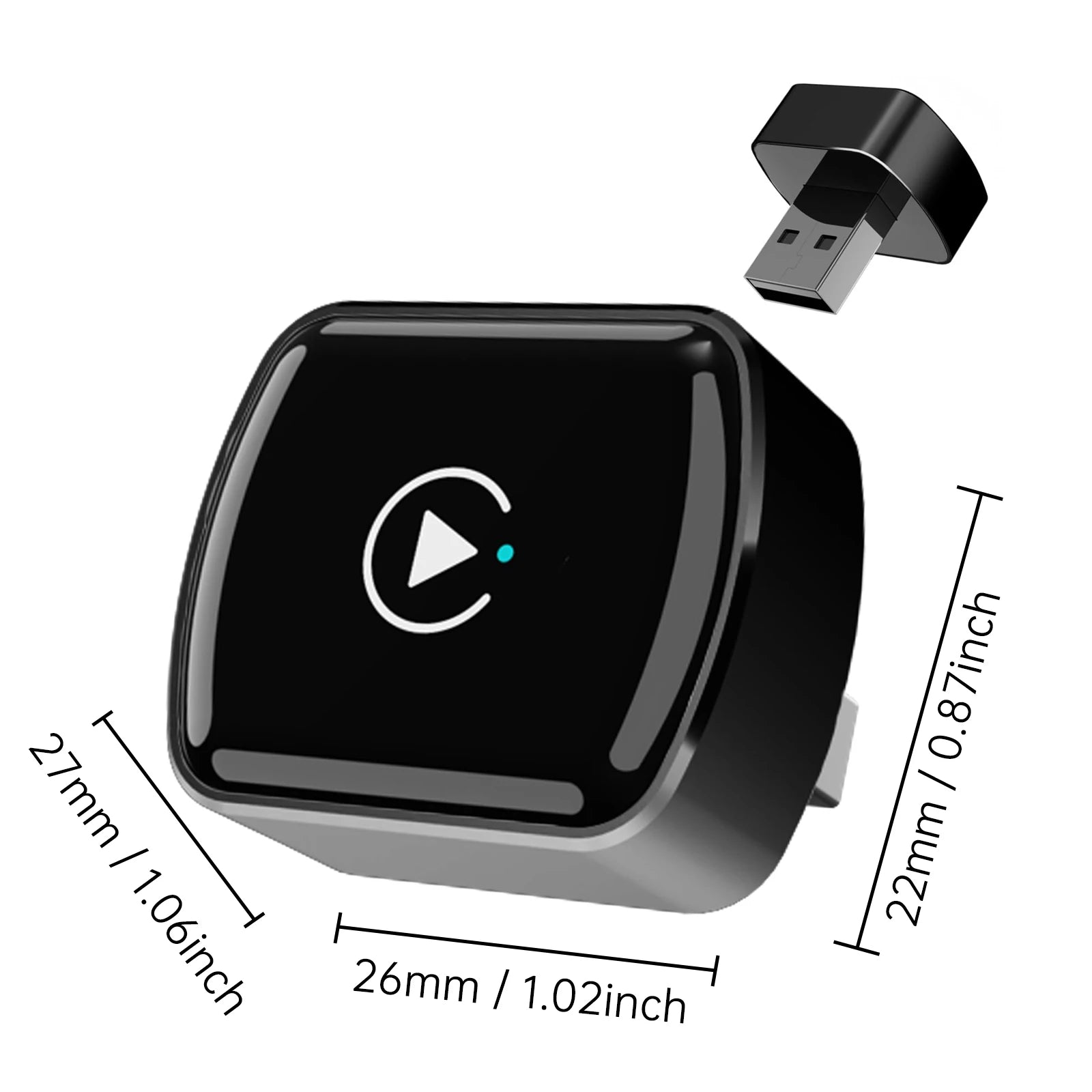Wireless CarPlay Adapter 2025 Upgrade Convert Wired to Wireless Mini USB Dongle Fast Stable Connection for iPhone Apple CarPlay