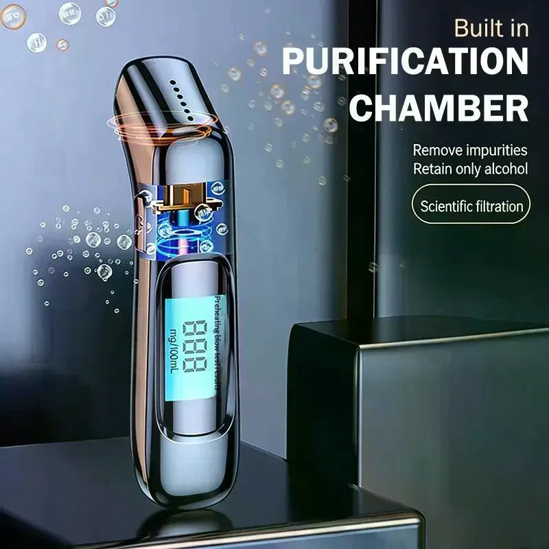 Portable Breathalyzer Professional Breath Alcohol Tester LCD Display Detector For Drunk Driving Car Electronics Alcohol Test