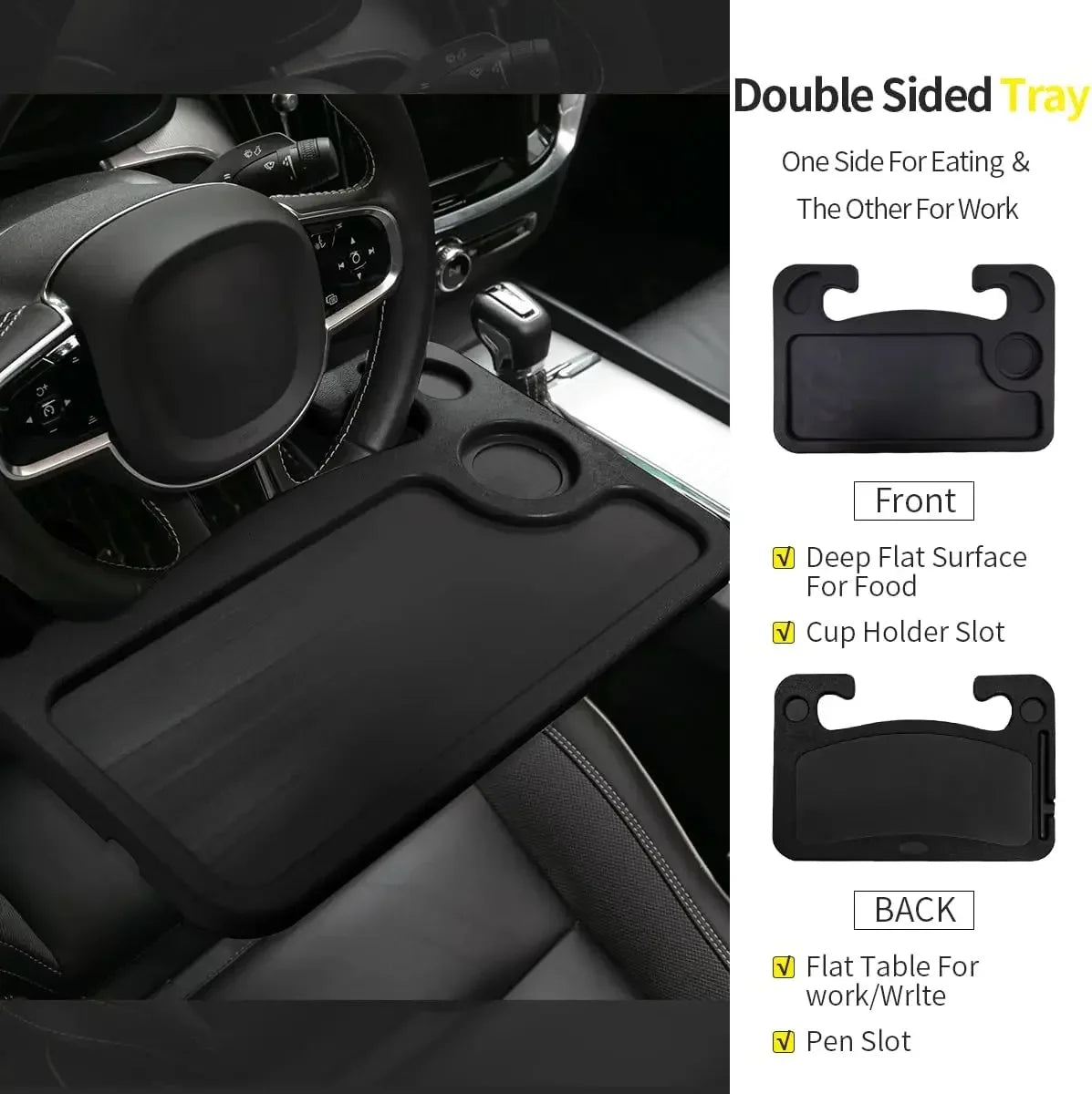 Car Laptop Table Stand Multi-function Car Dinner Plate Writing Desk Car Steering Wheel Dining Table Food Coffee Drink Tray Board