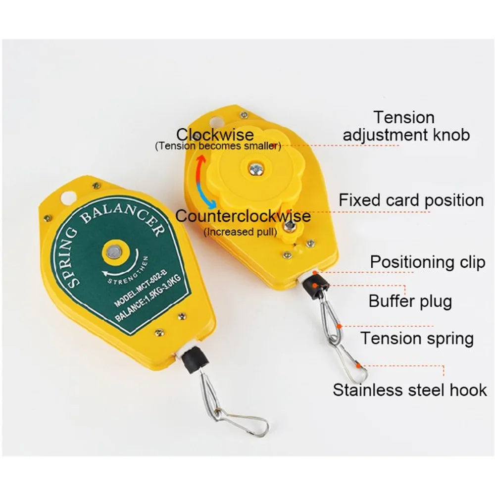 Retractable Spring Balancer Screwdriver Hanging Torque Wrench Hanger Steel Wire Rope Measuring Tool Holder 0.5-3KG Balancer
