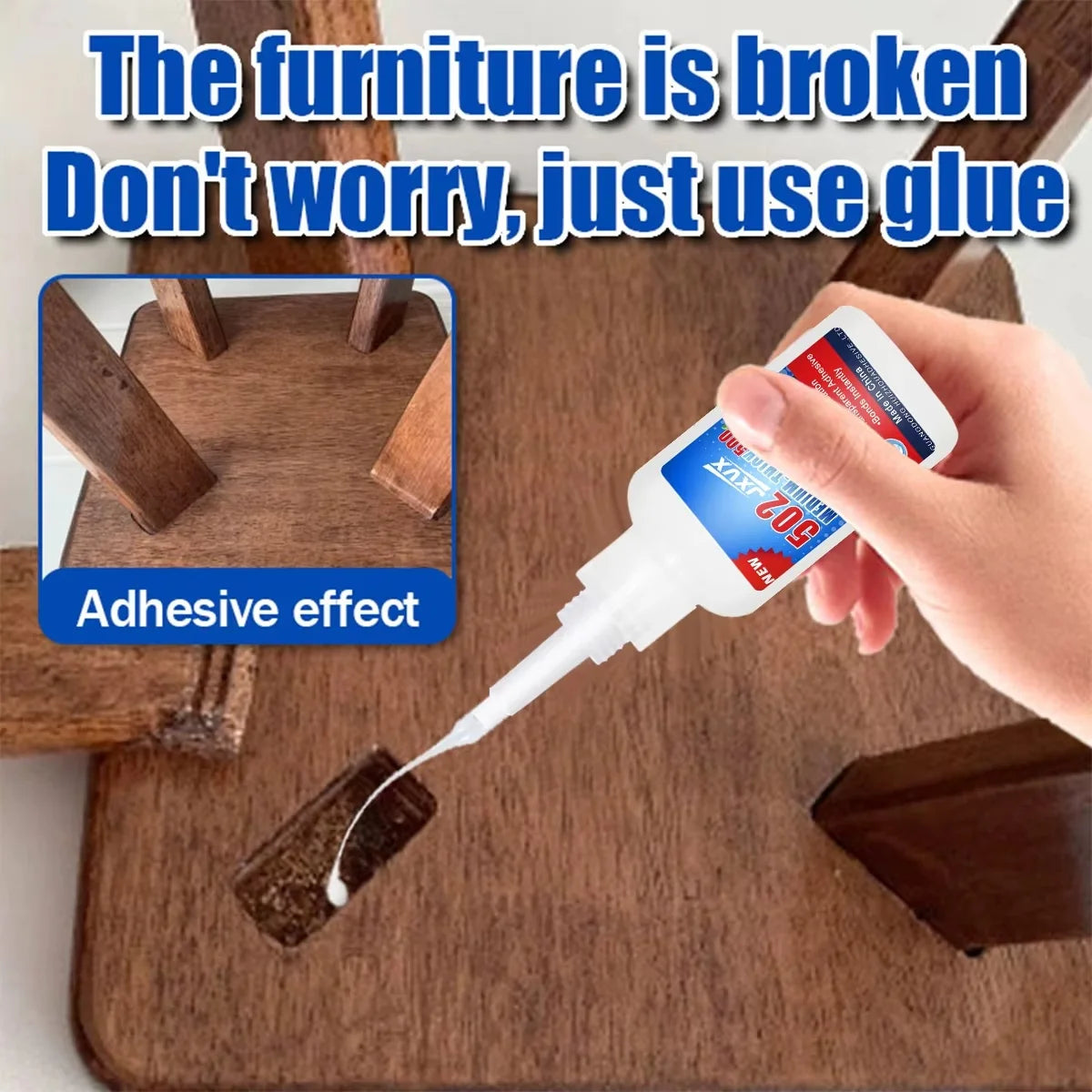 20g Best Seller 50g Optional 502 Super Glue Strong Instant Adhesive for Metal Plastic Wood Craft Cyanoacrylate 3-10s Curing