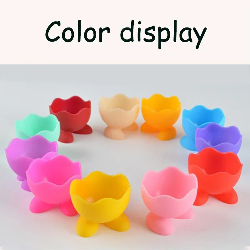 Silicone EggCup Holders Drying Egg Storage Rack Food Grade Boiler Egg Poacher Cups Bracket for Kitchen Breakfast Cooking Tools