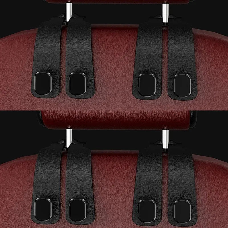 Fit for Headrest Hook Seatback Storage Rack Backpack Holder Multi-Functional Suede Double-Ended Hook - Universal