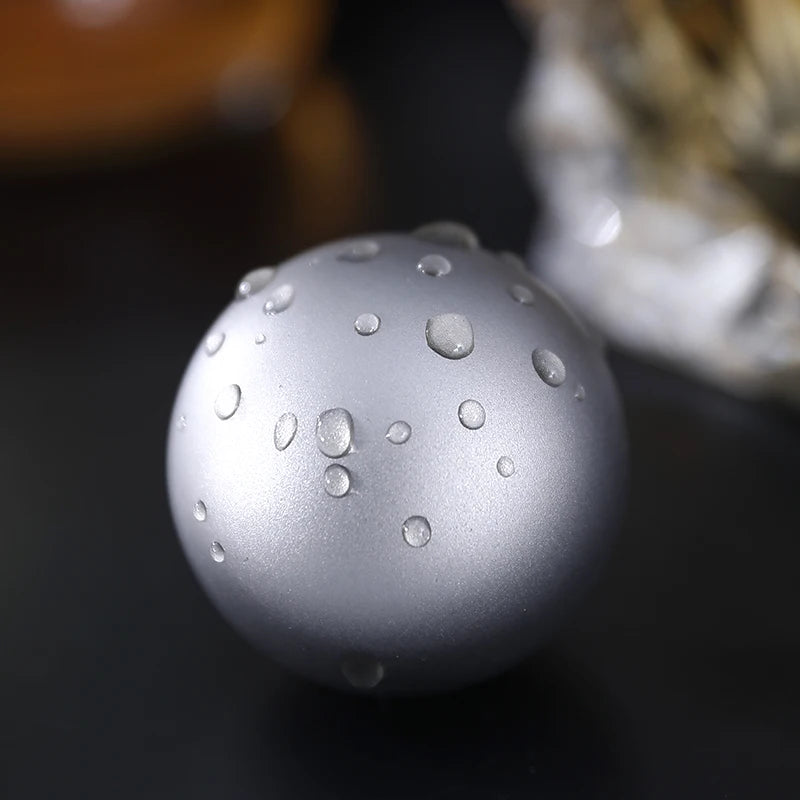 Tiartisan 40mm Titanium Ice Ball Reusable Quick Freeze Ice Cubes Outdoor Camping Portable Wine Whiskey Round Chilling Stones