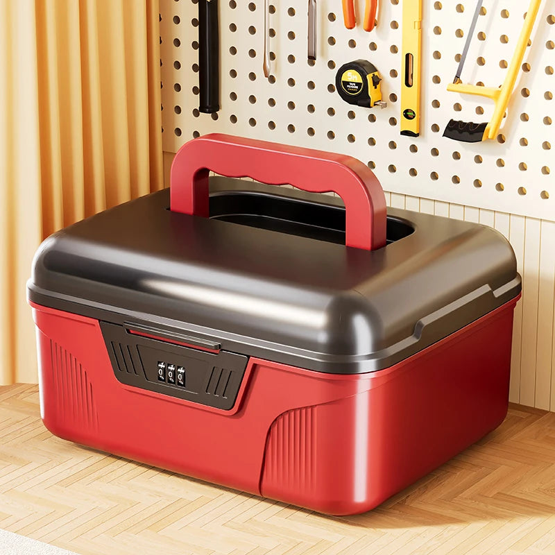Portable Tool Box with Password lock Multi-layer Tool Storage Box Large-Capacity Car Tools Organizer Auto Parts Organizer