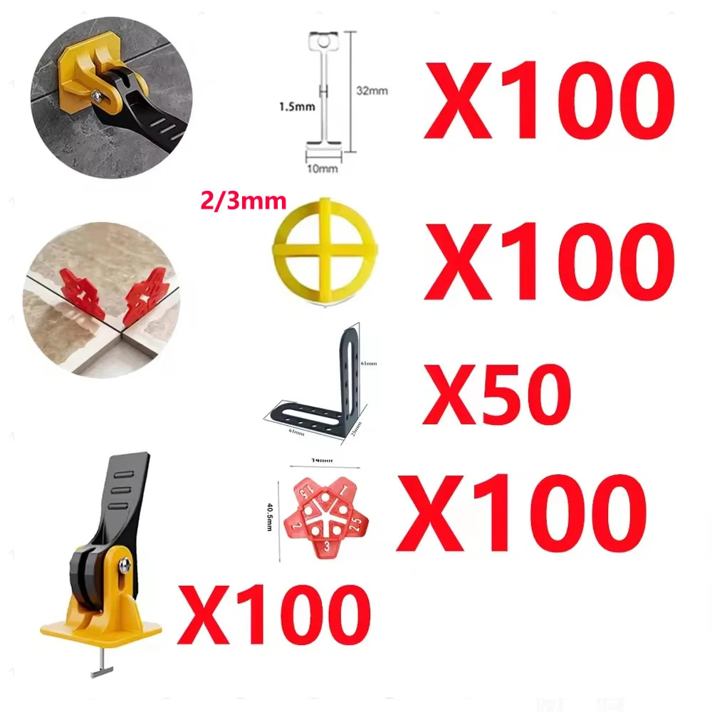 5-450pcs Floor Tile Leveling System Clips Construction Tools Tile Leveler Adjuster Locator Spacers Set for Porcelain Tile Wall