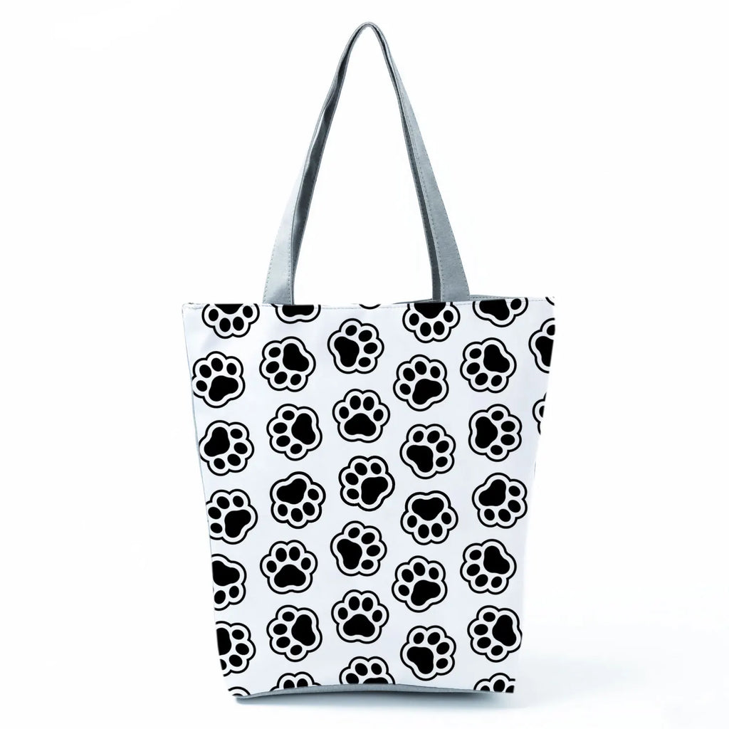 Fashion Dogs Paws Handbags Printed Love Dogs Shopping Bag Casual Women Shoulder Bag Summer Kawaii Female Tote Travel Beach Bag