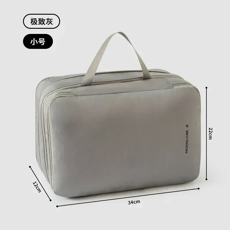 Travel Bag Compression Packing Cubes Double-sided Large Capacity Storage Bags for T-shirt Down Jacket Business Travel Supply