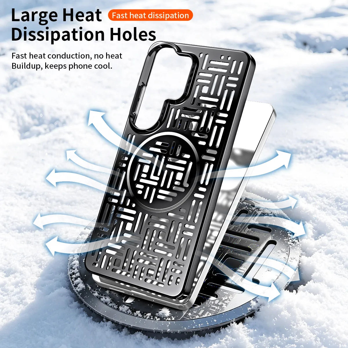 Fuzi Hole Heat Dissipation Phone Case,For Samsung S26 S25 Ultra With Built-in Magnetic Protection Back Cover,Stylish And Durable