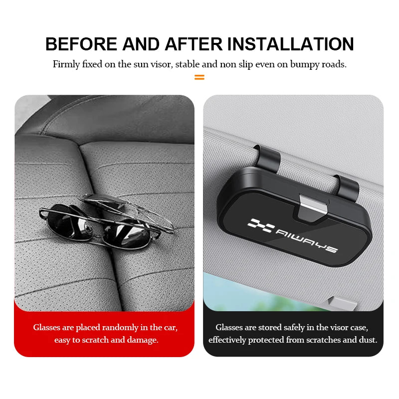 Multifunctional Car Sunglasses Case glasses clip Storage Accessories For Aiways U5 SE U6 RG Nathalie PRO Bj U7 Ion 2020 2021