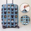 Cat avatar full print pattern luggage protection cover, suitable for 18-32 inch luggage covers, luggage handle gloves, travel ac