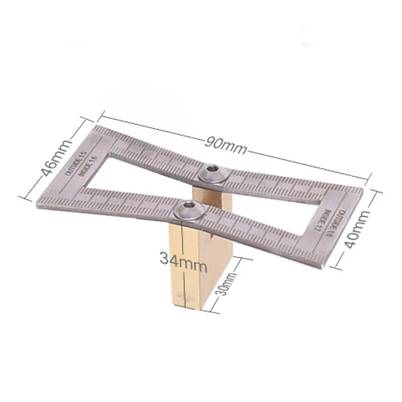 Dovetail Jig Wheel Marking Gauge Tool Set Woodworking Scriber Aluminum Alloy Linear Drawing Mortise Measuring Ruler Wood Joints