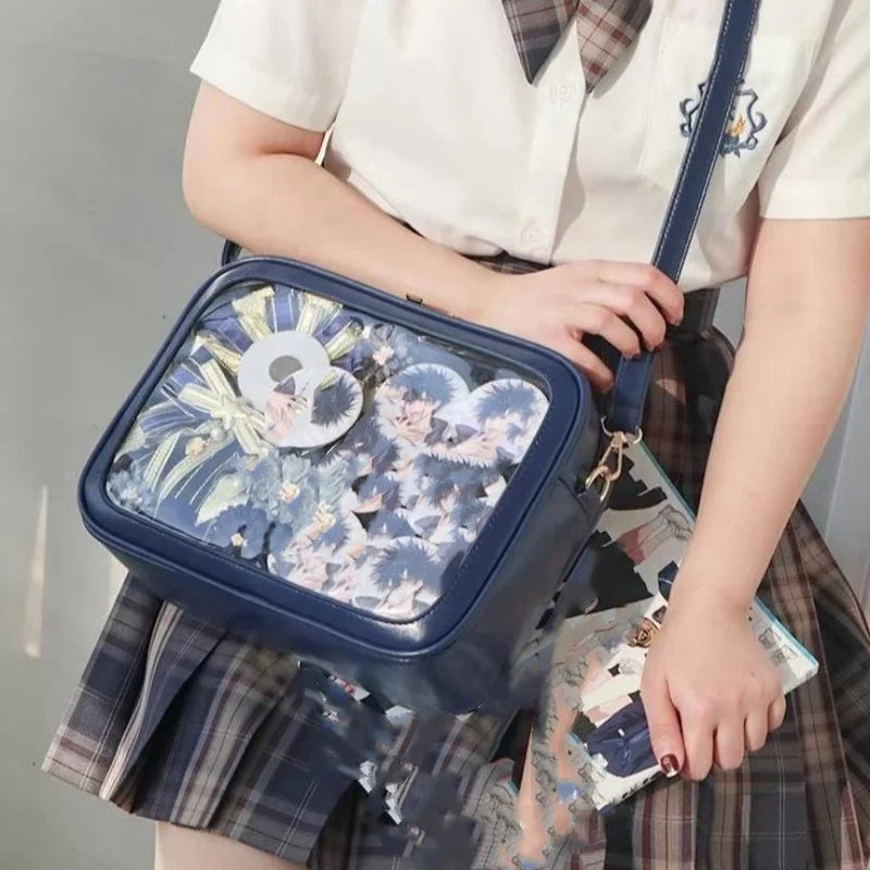 Clear Window Itabag Adjustable Strap Crossbody Bags Girls Anime Dolls Daily Handbag Shoulder Messenger Bag for Women Work School