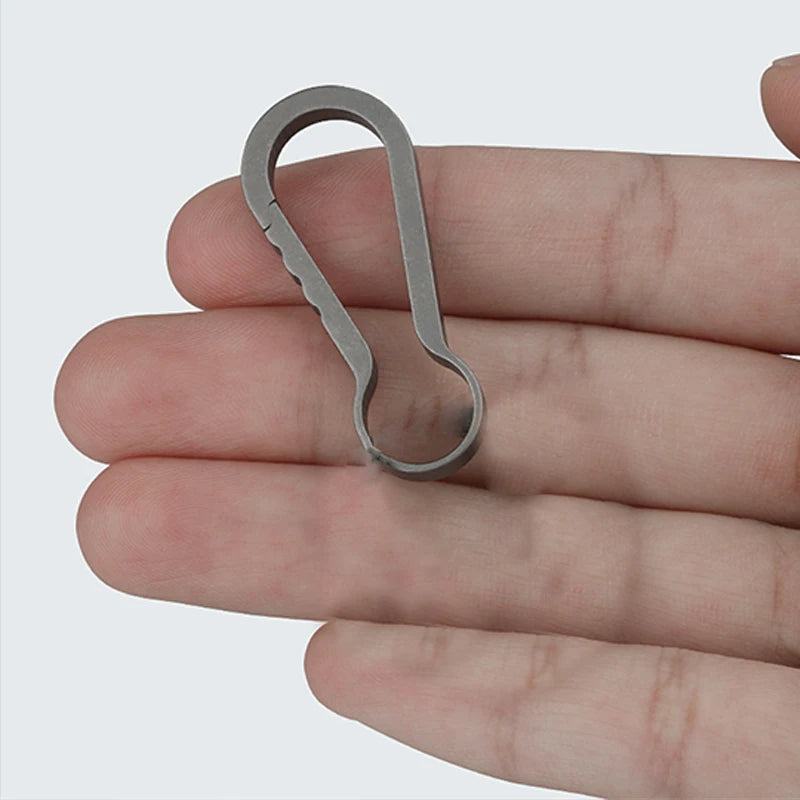 Mini Titanium Alloy Carabiner Keyring Outdoor Camping Hiking Backpack Hook Keyring Horseshoe Hook Keyring Daily Portable Tool