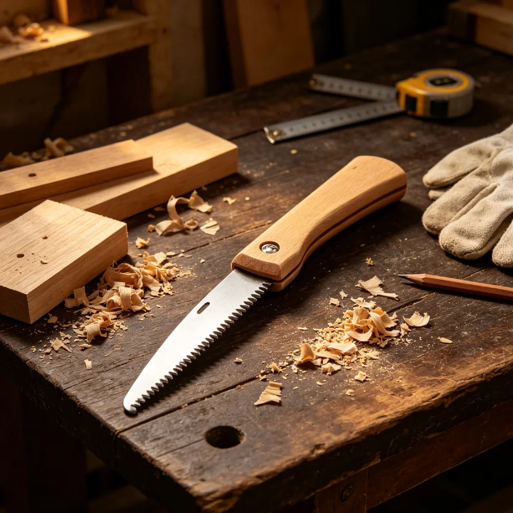 Folding Mini Hand Saw Non-slip Wooden Handle Pull Foldable Saw Flush Cut Trim Saw For Handsaw Woodworking Plastic Cutting Tool