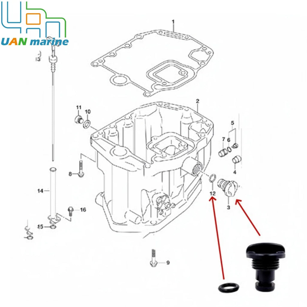 17913-99E12 Water Flush Plug Kit for Suzuki 4 Stroke DF 25-140 HP Outboard Motor with O-Ring Gasket 09280-13005