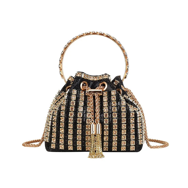 New Dinner Handbag Diamond Sparkling Dinner Party Women's Handbag Luxury Brand Fashion Diamond Women's Shoulder Bag High Quality
