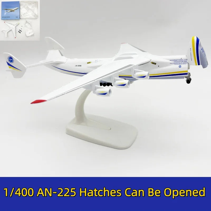New 1/400 Scale 20cm An-225 "Mriya" Transport Plane Model Hatches Can Be Opened With Wheels Base Alloy Antonov An225 Aircraft