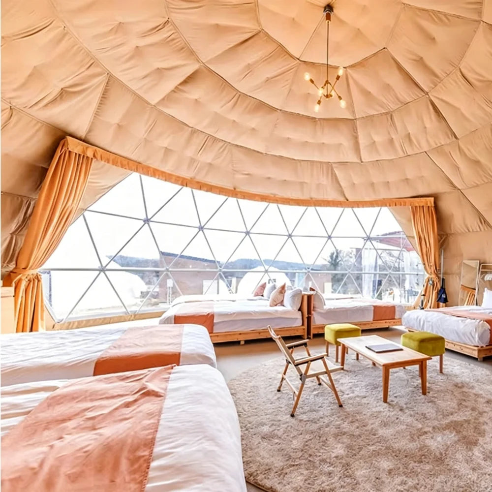 Waterproof Outdoor Exhibition Geodesic Dome Tent, Professional Galvanized Steel Round Shelter for Commercial Outdoor Activities