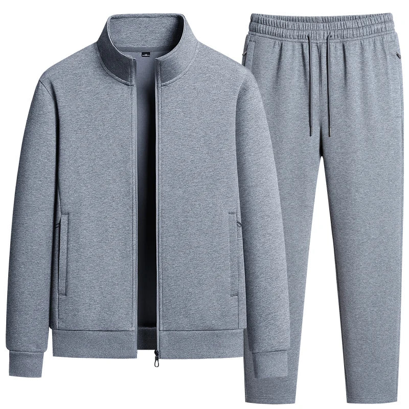 Men's Casual Sportswear Outdoor Tracksuit Fall Korean Running Sets Long-sleeved Two-piece Male Fitness Cotton Sportswear