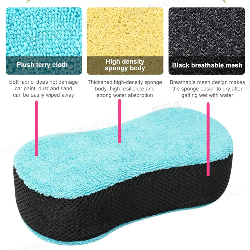 SEAMETAL High-Density Car Washing Sponge Large High Water Absorption Cleaning Sponge Car Detailing Polishing Care Washing Sponge