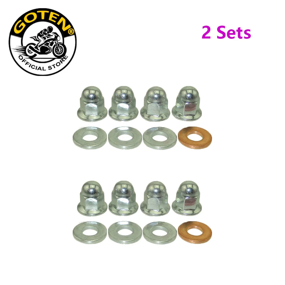 Goten 8mm Engine Head Stud Acorn Nut Set For Honda Yamaha Suzuki Kawasaki