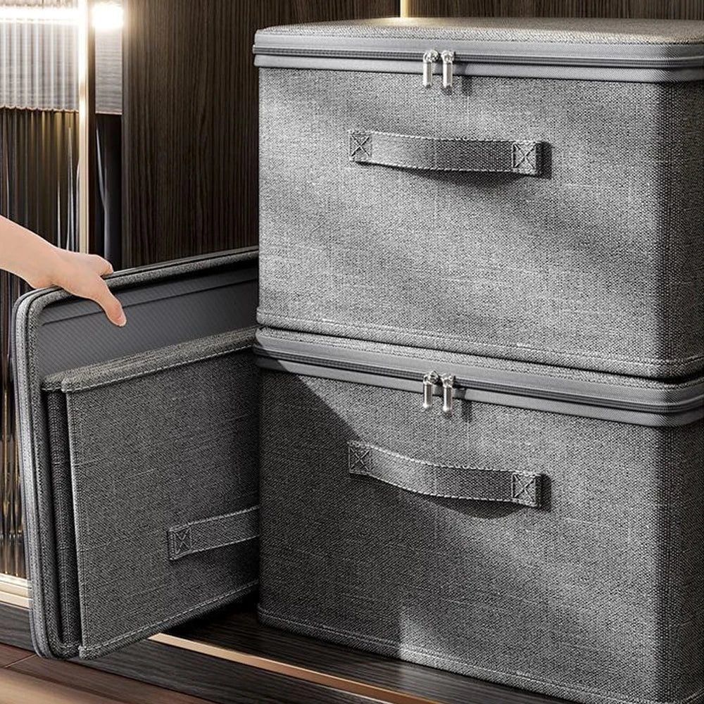 Foldable Storage Box with Lid & Zipper,Pants Jeans Storage Box,Large Capacity Drawer Organizer Box Clothes Organizer for Wardrob