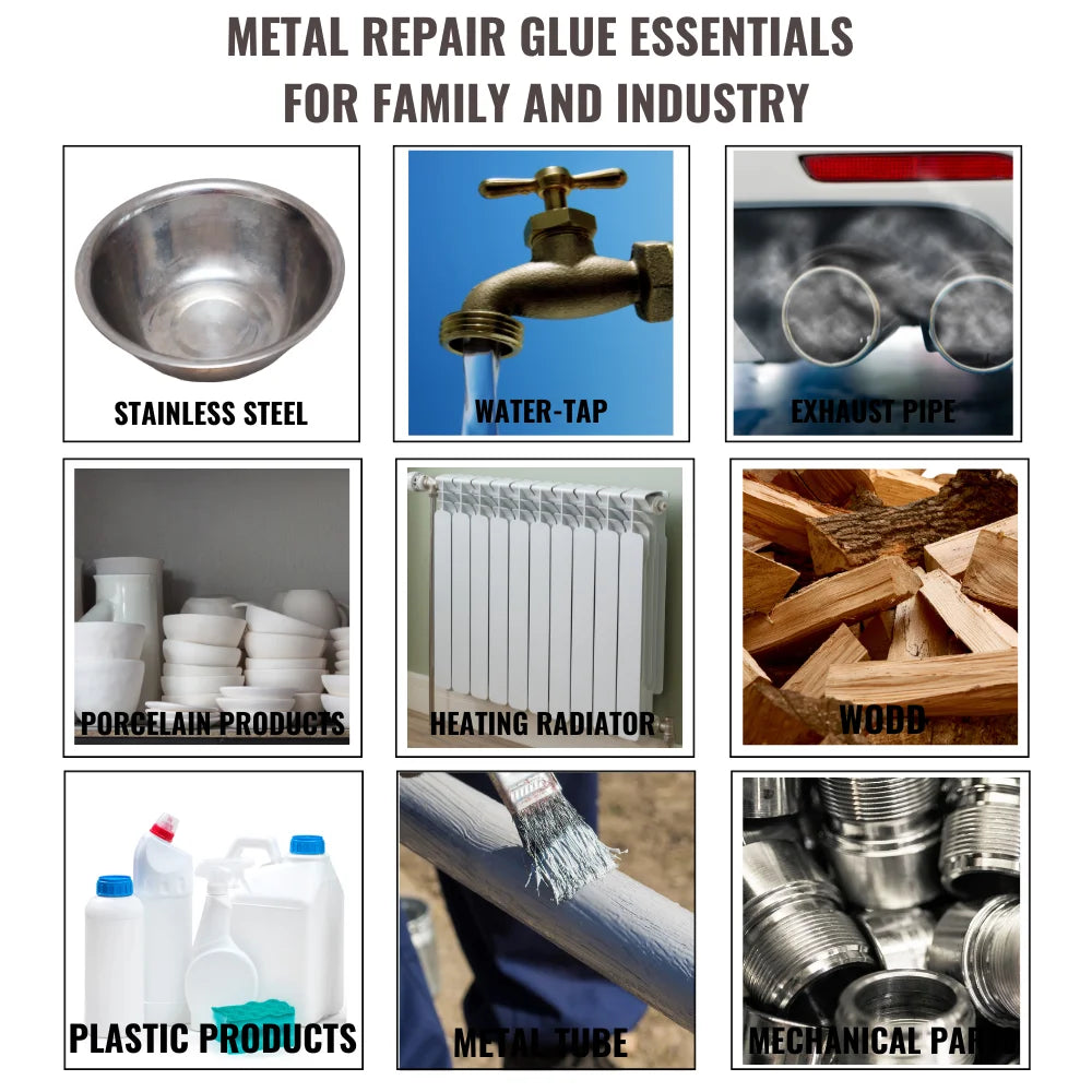 BIGLU Metal Repair Glue High Strength AB Casting Adhesive Cold Welding Heat Resistance Magic Sealant Industrial Repair Agent