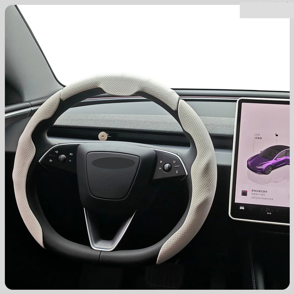 Luxury Nappa Faux Leather Steering Wheel Cover That Is Non-Slip And Sweat-Absorbent, Sporty Style Suitable For Various Vehicles