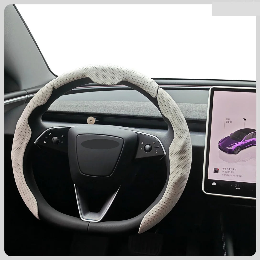 Luxury Nappa Faux Leather Steering Wheel Cover That Is Non-Slip And Sweat-Absorbent, Sporty Style Suitable For Various Vehicles