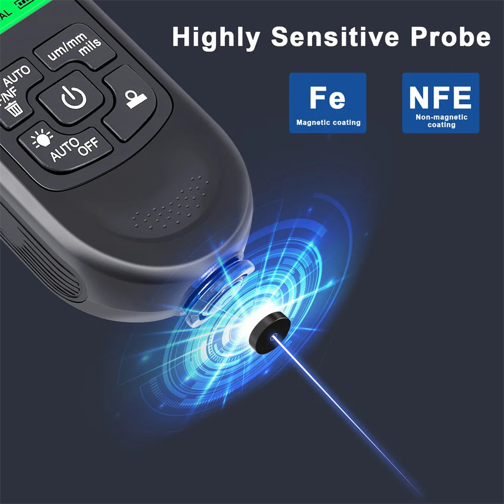 HW-300PRO Auto Thickness Gauge Digital Coating Car Paint Tester 0-2000UM Car Paint Film Thickness Tester Measuring Tool