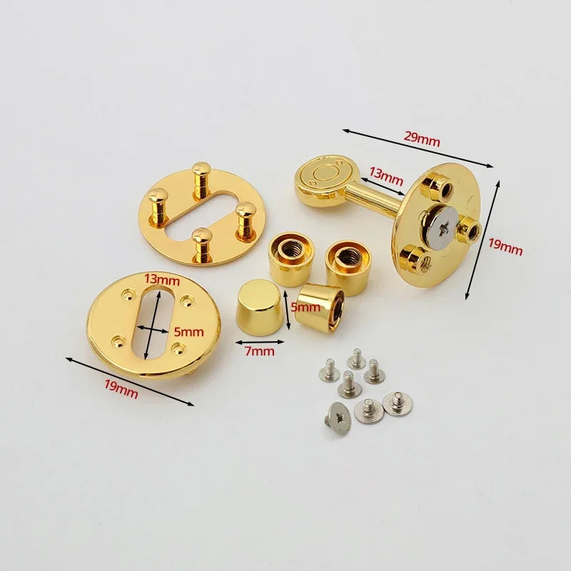 Fashion Metal Bag Locks Clasp Bag Lcok Set For Handbags Purse Tote Closures Snap Clasps DIY Craft Hardware Case Bag Accessories