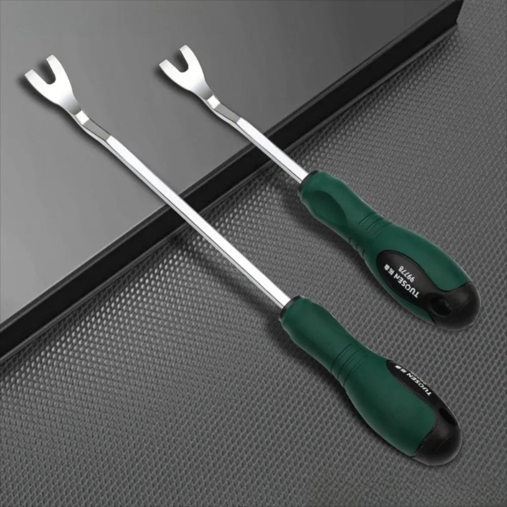 Multi-purpose Pry Bar Rubber-coated Handle Anti Slip Nail Removal Tool Durable Door Panel Buckle Extractor