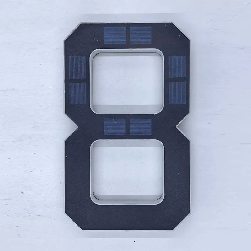 LED Solar House Number Light Waterproof Address Plate with Light Sensor for Home Entrance Yard Wall Outdoor Decoration
