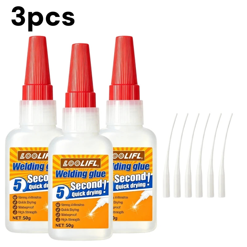 50g Dry Oily Welding Super Glue Waterproof Instant Adhesive With Nozzles For Metal Ceramic Shoe Wood Glass DIY Daily Repair