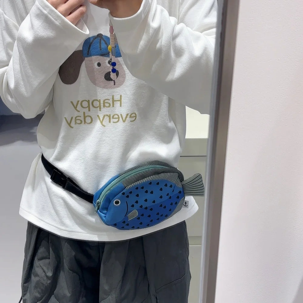 Unique Fish-Shaped Waist Bag, Outdoor Crossbody Bag, Large Capacity Casual Storage Bag, Camping Hiking Outdoor Leisure Small Backpack, Gift